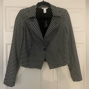 NWT White House black market ottoman crop jacket striped 2 XS blazer